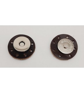 Çanta Aksesuar Gerçek Derili Mıknatıslı Çıtçıt Kahverengi Gümüş Metalli