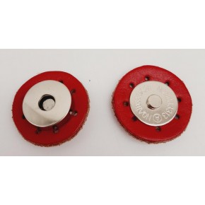 Çanta Aksesuar Gerçek Derili Mıknatıslı Çıtçıt Kırmızı Gümüş Metalli