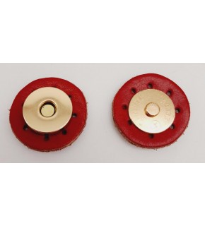 Çanta Aksesuar Gerçek Derili Mıknatıslı Çıtçıt Kırmızı Light Gold Metalli