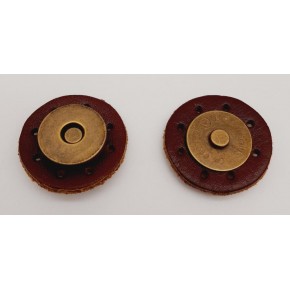 Çanta Aksesuar Gerçek Derili Mıknatıslı Çıtçıt Kızıl Kahve Antik Metalli