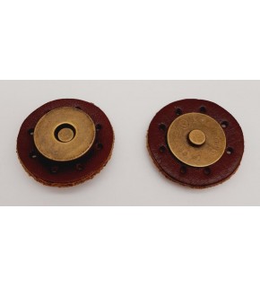 Çanta Aksesuar Gerçek Derili Mıknatıslı Çıtçıt Kızıl Kahve Antik Metalli