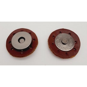 Çanta Aksesuar Gerçek Derili Mıknatıslı Çıtçıt Kızıl Kahve Füme Metalli