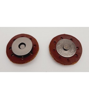 Çanta Aksesuar Gerçek Derili Mıknatıslı Çıtçıt Kızıl Kahve Füme Metalli