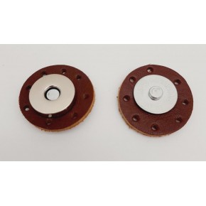 Çanta Aksesuar Gerçek Derili Mıknatıslı Çıtçıt Kızıl Kahve Gümüş Metalli