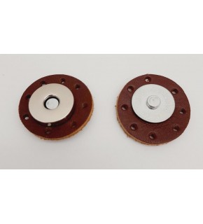 Çanta Aksesuar Gerçek Derili Mıknatıslı Çıtçıt Kızıl Kahve Gümüş Metalli