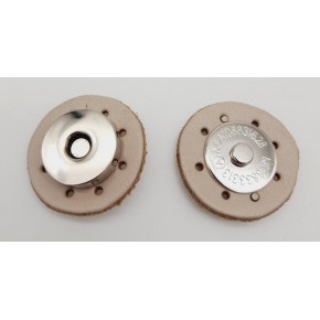 Çanta Aksesuar Gerçek Derili Mıknatıslı Çıtçıt Krem Gümüş Metalli