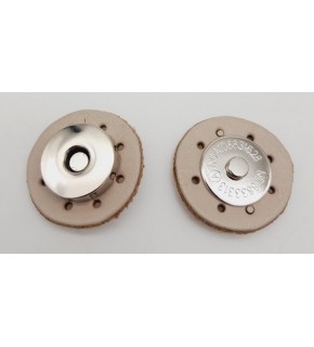 Çanta Aksesuar Gerçek Derili Mıknatıslı Çıtçıt Krem Gümüş Metalli