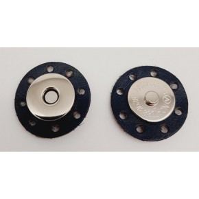 Çanta Aksesuar Gerçek Derili Mıknatıslı Çıtçıt Lacivert Gümüş Metalli