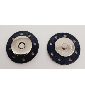 Çanta Aksesuar Gerçek Derili Mıknatıslı Çıtçıt Lacivert Gümüş Metalli