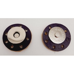 Çanta Aksesuar Gerçek Derili Mıknatıslı Çıtçıt Mor Gümüş Metalli