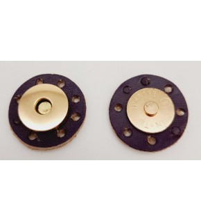 Çanta Aksesuar Gerçek Derili Mıknatıslı Çıtçıt Mor Light Gold Metalli