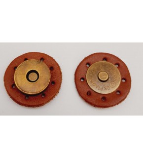 Çanta Aksesuar Gerçek Derili Mıknatıslı Çıtçıt Taba Antik Metalli