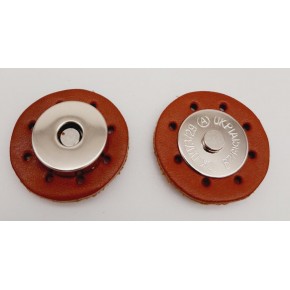 Çanta Aksesuar Gerçek Derili Mıknatıslı Çıtçıt Taba Gümüş Metalli