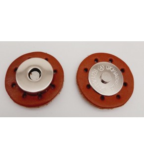 Çanta Aksesuar Gerçek Derili Mıknatıslı Çıtçıt Taba Gümüş Metalli