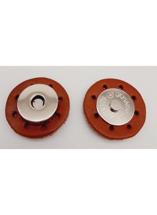 Çanta Aksesuar Gerçek Derili Mıknatıslı Çıtçıt Taba Gümüş Metalli