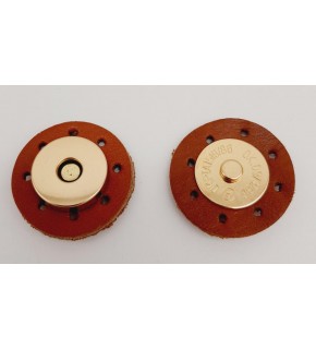 Çanta Aksesuar Gerçek Derili Mıknatıslı Çıtçıt Taba Light Gold Metalli