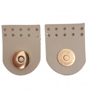 Çanta Aksesuar Gerçek Derili Tek Dikim Mıknatıslı Çıtçıt Bej Renk Light Gold Metalli