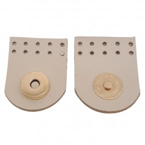 Çanta Aksesuar Gerçek Derili Tek Dikim Mıknatıslı Çıtçıt Bej Renk Light Gold Metalli