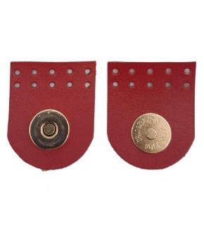 Çanta Aksesuar Gerçek Derili Tek Dikim Mıknatıslı Çıtçıt Kırmızı Renk Light Gold Metalli