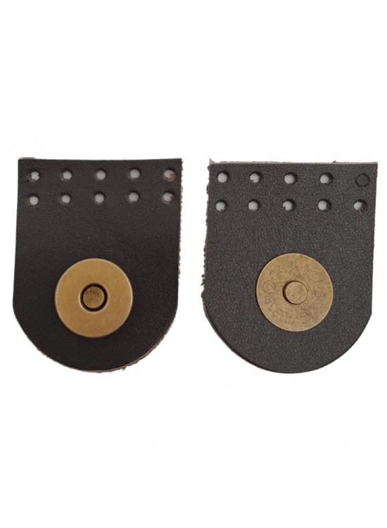 Çanta Aksesuar Gerçek Derili Tek Dikim Mıknatıslı Çıtçıt Koyu Kahve Renk Antik Metalli