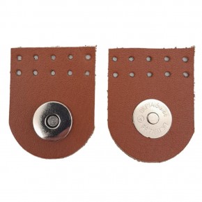 Çanta Aksesuar Gerçek Derili Tek Dikim Mıknatıslı Çıtçıt Taba Renk Gümüş Metalli