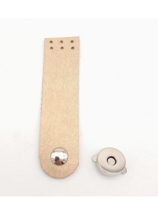 Çanta Aksesuar Gold Renk Tek Kat Suni Deri Kapak 10.5x2.5 cm Gümüş Metal