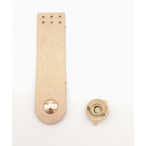 Çanta Aksesuar Gold Renk Tek Kat Suni Deri Kapak 10.5x2.5 cm Light Gold Metal