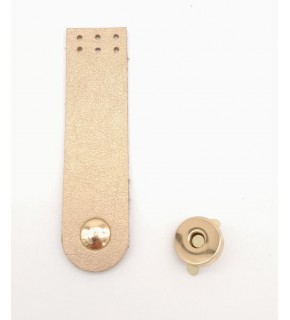 Çanta Aksesuar Gold Renk Tek Kat Suni Deri Kapak 10.5x2.5 cm Light Gold Metal