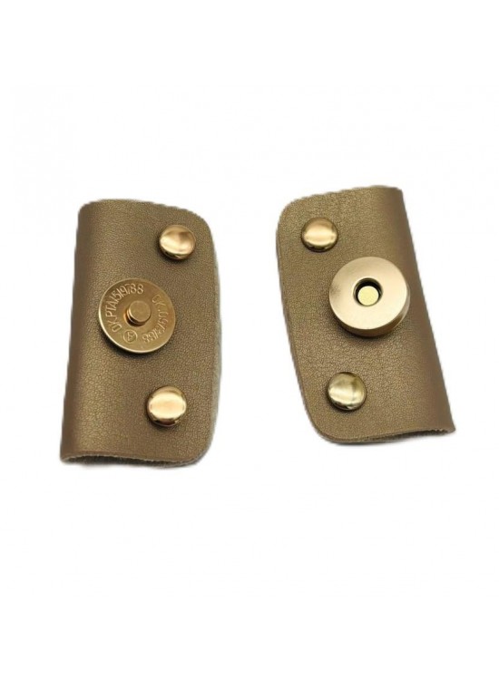Çanta Aksesuar Gold Suni Derili Troklu Mıknatıslı Çıtçıt Light Gold Metalli
