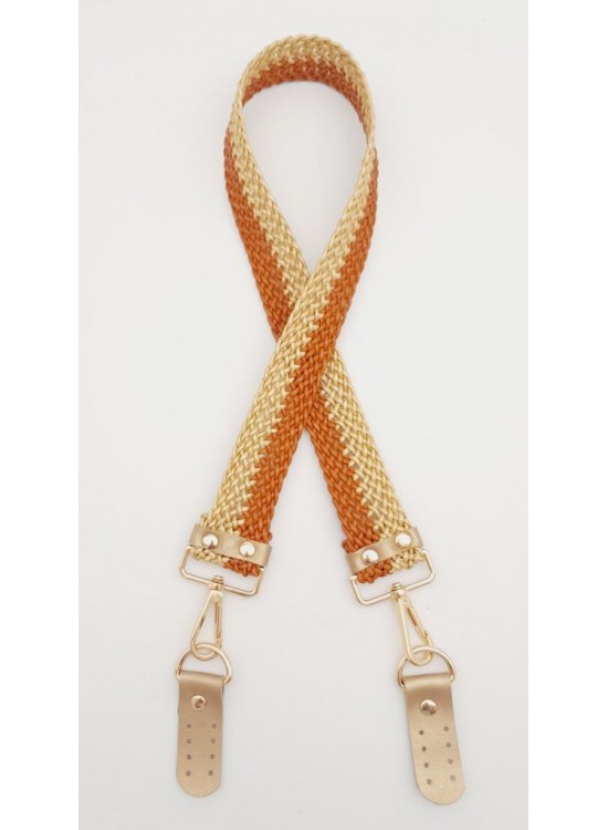 Çanta Aksesuar Gold Taba Renk Böceli Deri Hasır Örgü Çanta Sapı Light Gold Metalli Çanta Aksesuar Gold Taba Renk Böceli Deri Hasır Örgü Çanta Sapı Light Gold Metalli