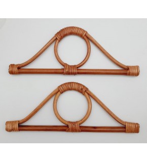 Çanta Aksesuar Göz Model Koyu Ton Gerçek Bambu Çanta Sapı