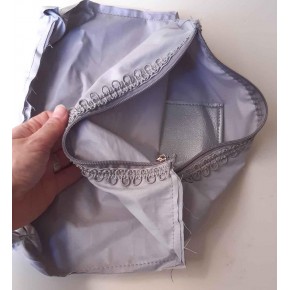 Çanta Aksesuar Gri 28X28 Cm, Dikilmiş Halde, Fermuarlı Astar