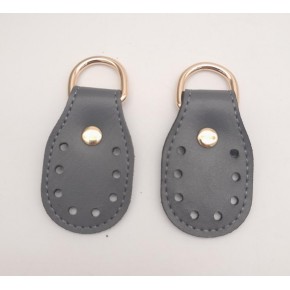 Çanta Aksesuar Gri Çift Kat Dikişli Suni Deri Sapucu Böce Light Gold Metalli