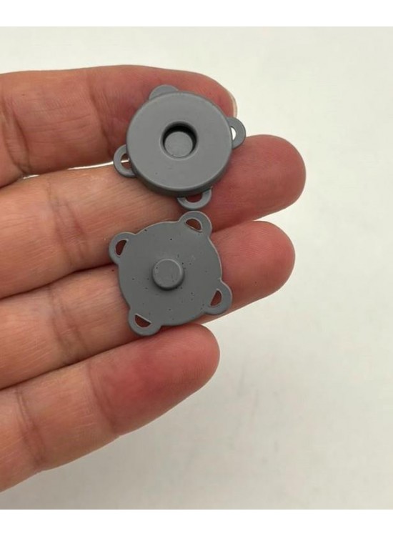 Çanta Aksesuar Gri Dikilebilir Mıknatıslı Çıtçıt