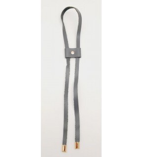 Çanta Aksesuar Gri Gerçek Deri Büzgü Light Gold Metalli