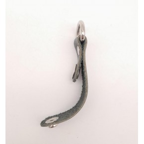 Çanta Aksesuar Gri Gerçek Deri Çıtçıtlı Sapucu Böce Gümüş Metalli 1 Adet