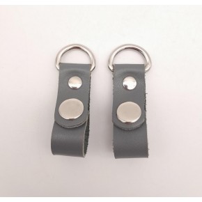 Çanta Aksesuar Gri Gerçek Deri Çıtçıtlı Sapucu Böce Gümüş Metalli