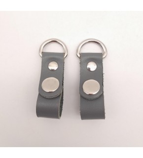 Çanta Aksesuar Gri Gerçek Deri Çıtçıtlı Sapucu Böce Gümüş Metalli