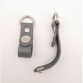 Çanta Aksesuar Gri Gerçek Deri Çıtçıtlı Sapucu Böce Gümüş Metalli