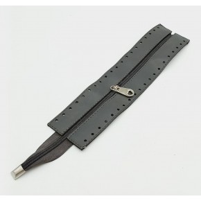 Çanta Aksesuar Gri Renk 28 Cm Derili Fermuar Gümüş Metalli