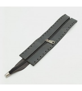 Çanta Aksesuar Gri Renk 28 Cm Derili Fermuar Gümüş Metalli