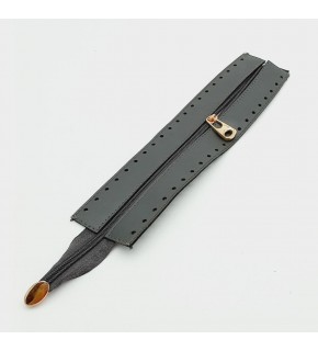 Çanta Aksesuar Gri Renk 28 Cm Derili Fermuar Light Gold Metalli