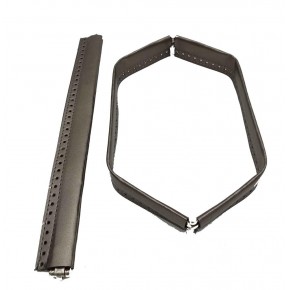 Çanta Aksesuar Gri Renk Derili Metal Çanta Ağzı 30 Cm