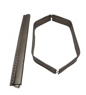 Çanta Aksesuar Gri Renk Derili Metal Çanta Ağzı 30 Cm