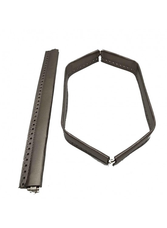 Çanta Aksesuar Gri Renk Derili Metal Çanta Ağzı 30 Cm