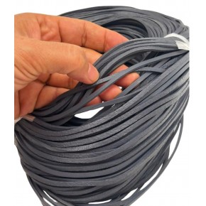 Çanta Aksesuar Gri Renk Gerçek Deri 3 mm Şerit Deri İp 2 Metre