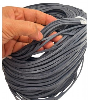 Çanta Aksesuar Gri Renk Gerçek Deri 3 mm Şerit Deri İp 2 Metre