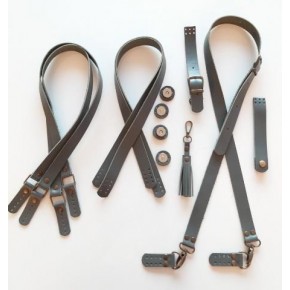 Çanta Aksesuar Gri Renk Gerçek Deri 70X2.3 Cm Çift Sap