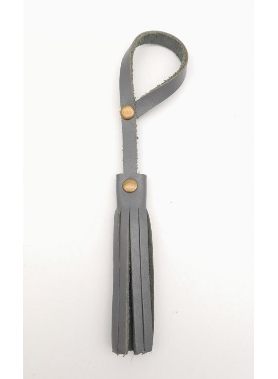 Çanta Aksesuar Gri Renk Gerçek Deri Püskül Antik Metalli