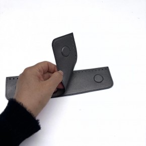 Çanta Aksesuar Gri Suni Derili Çift Gizli  Mıknatıs